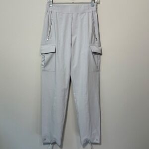 Mondetta Women's X-Small Cargo Trousers Pants‎ Light Gray Snap Hem Lightweight